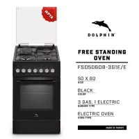 Dolphin Free Standing Cooking Range 50x60, 3 Gas Burners, 1 Electric Plate with Electric Oven FS05060b-3G1E/E