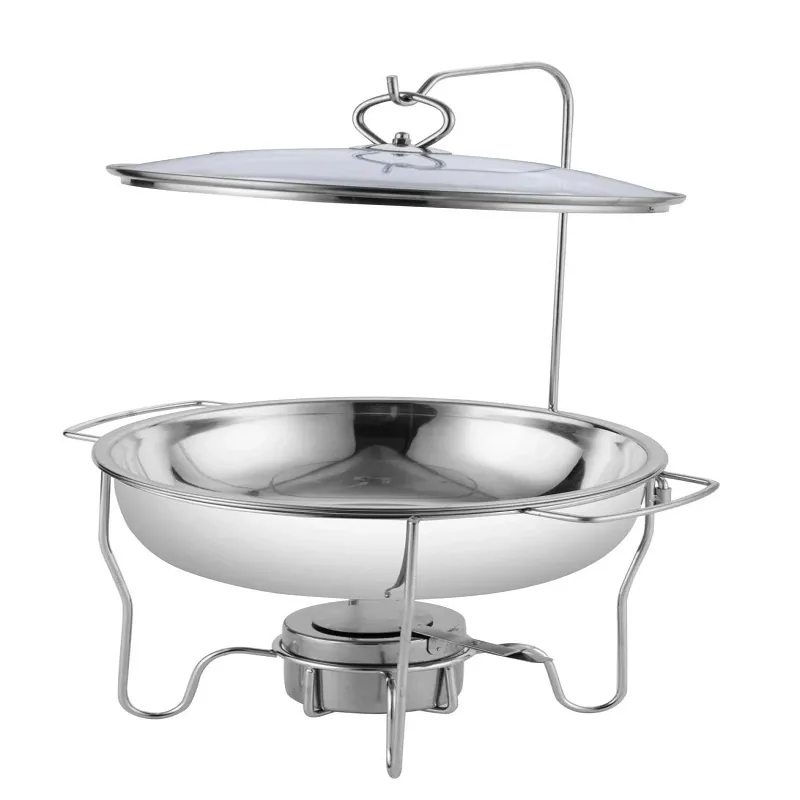 Commercial Kitchen Equipment Hook Chafing Dish 6.0L, Polished Stainless Steel, Lid Holder DZW-A2060