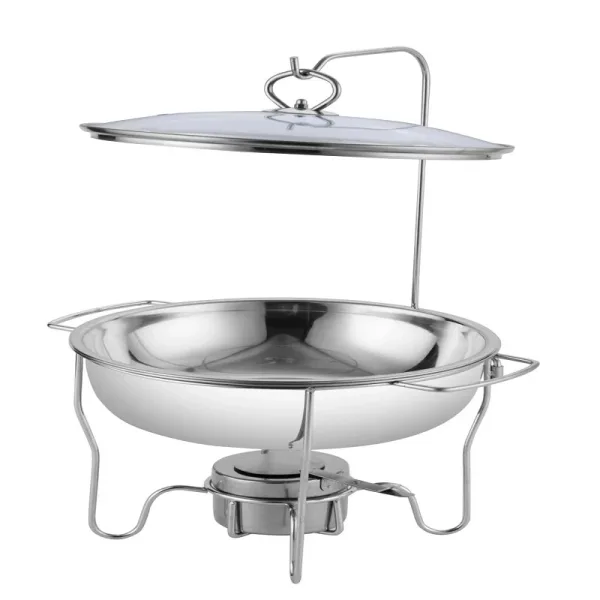 Commercial Kitchen Equipment Hook Chafing Dish 6.0L, Polished Stainless Steel, Lid Holder DZW-A2060
