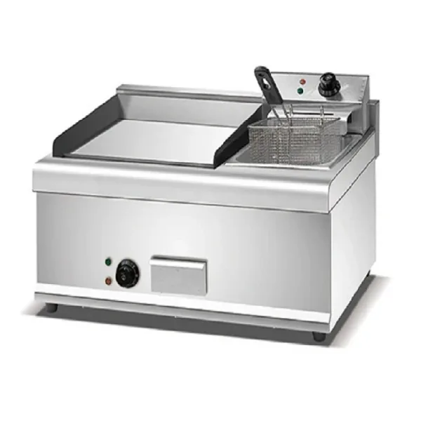 Commercial Contact Grill with Integrated Electric Fryer, 3.6kW High-Power Teflon Non-Stick Griddle HEG-908