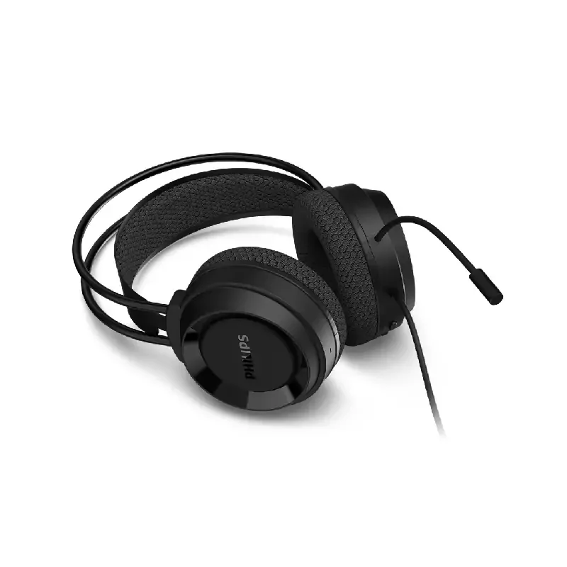 Philips Wired OverEar Gaming Headphones, Punchy Bass, 50mm Drivers, Omnidirectional Mic, USB C & 3.5mm Connection TAG3BK/97