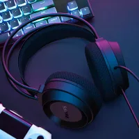 Philips Wired OverEar Gaming Headphones, Punchy Bass, 50mm Drivers, Omnidirectional Mic, USB C & 3.5mm Connection TAG3BK/97