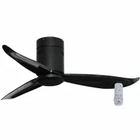 Dolphin Ceiling Fan 48" 3 ABS Blades 6 Speed Black Decorative Next Gen Energy Saving Technology UFH Remote Control ME-DCF48-3ADC-R