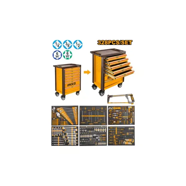 Ingco 328pcs Tool Chest Set with 7pcs Drawers HTCS273281