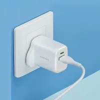 Hyphen VoltPort Dual Port PD Adaptor UK Plug 20W White HPA-D20UKW0485