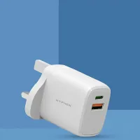 Hyphen VoltPort Dual Port PD Adaptor UK Plug 20W White HPA-D20UKW0485