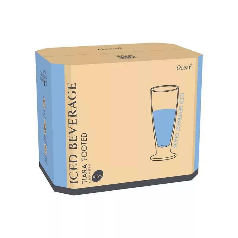 Ocean Glass 6pcs Tiara Footed 395ml Drink Tumbler 3b1751406g0002