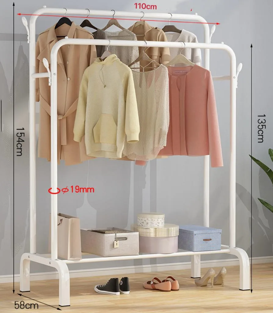 3-in-1 Clothes Hanger with 1-Tier Storage Shelf Black/White - JHC2360L