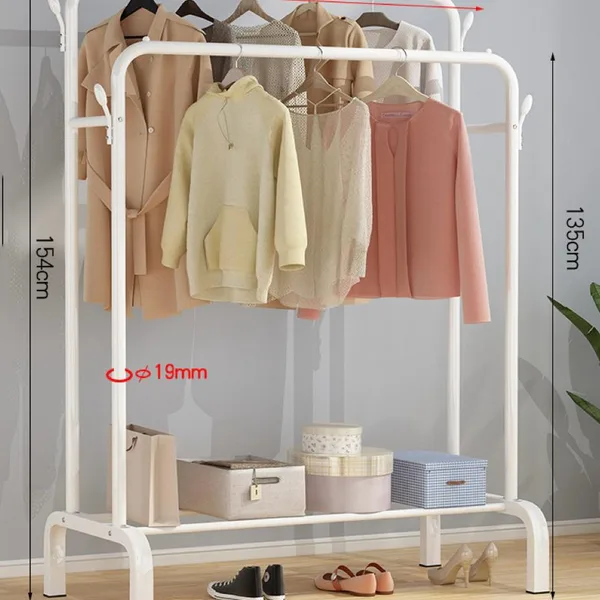 3-in-1 Clothes Hanger with 1-Tier Storage Shelf Black/White - JHC2360L
