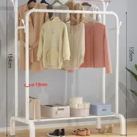 3-in-1 Clothes Hanger with 1-Tier Storage Shelf Black/White - JHC2360L