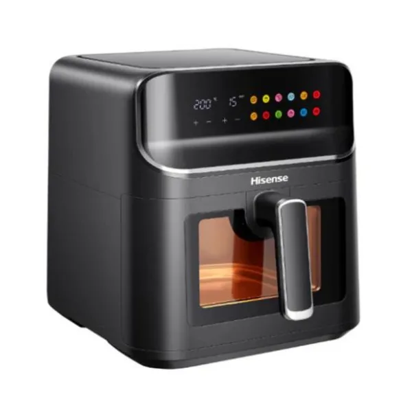 Hisense 8L Air Fryer - Visible Basket, 360° Circulation, Colorful Touch Panel, 10 Preset Menus, H06AFBS2S3.
