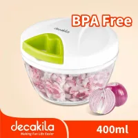 Decakila Chopper Manual 400ml Plastic Bowl Kmtt084w stainless steel blades efficient cutting dishwasher safe for bowl and blades