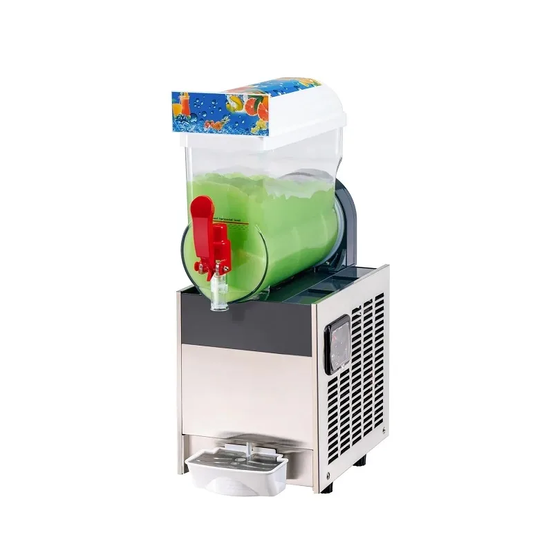 Commercial Electric Single Head Slush Machine 15L, 500W Professional Frozen Drink Maker, High-Efficiency Single-Tank Margarita & Slushie Machine WG-XRJ15L1