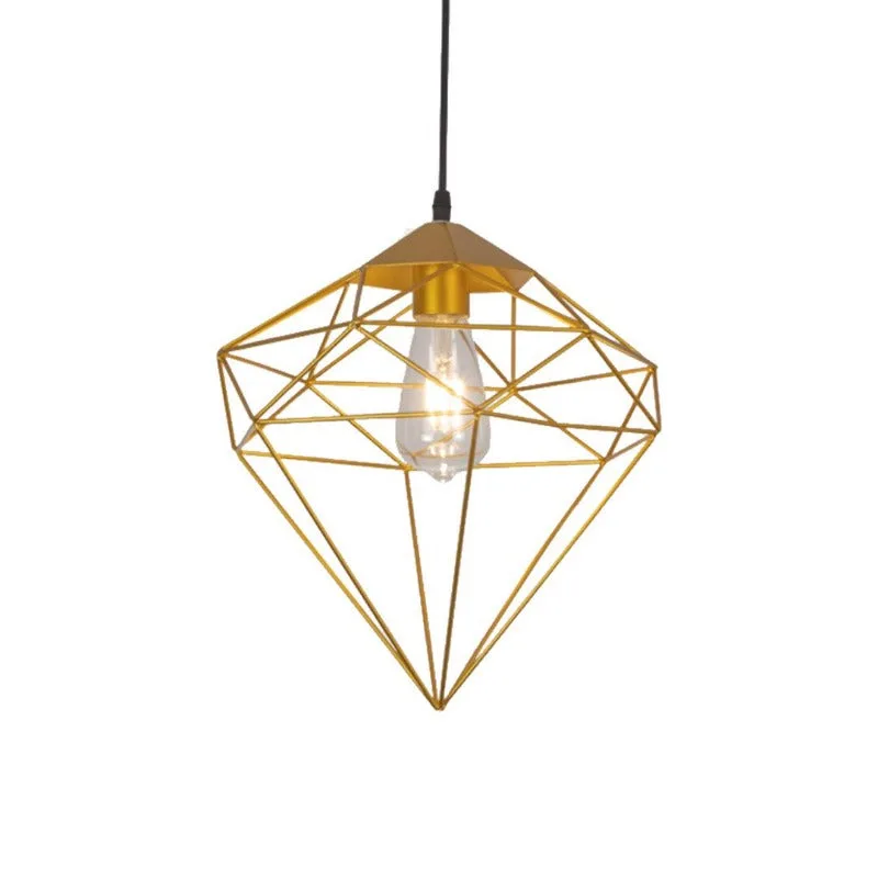 Tronic Diamond Gold Cage Pendant Lamp