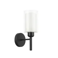 Tronic Single Wall Light with Clear Glass Shade Black