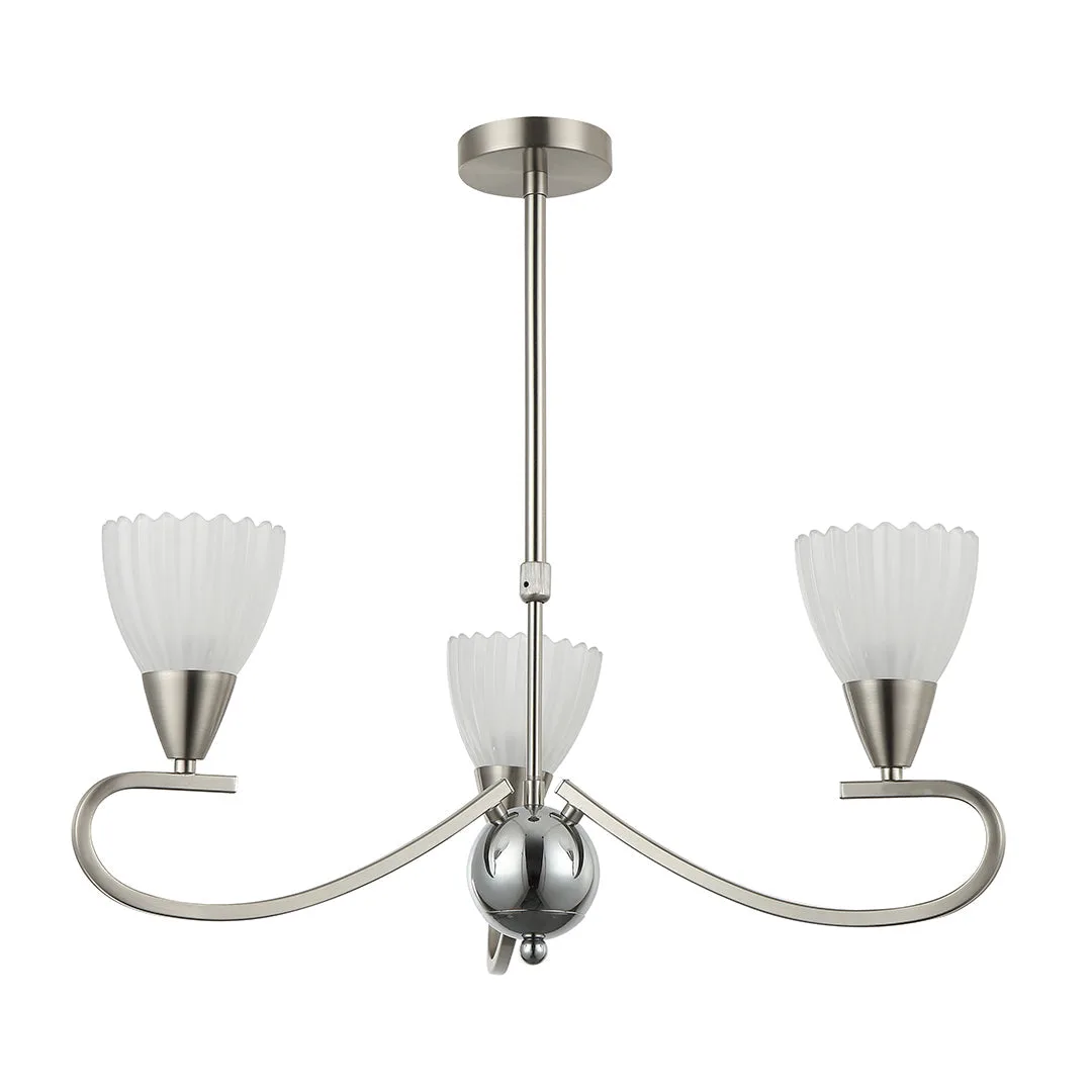 Tronic Elegant Silver 3-Light Frosted Glass Pendant