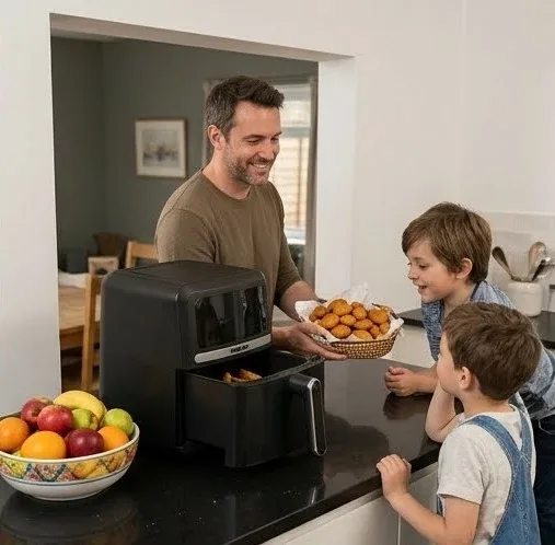 Nikai Digital Air Fryer 5L 1500W Rapid Hot Air Cooker with Adjustable Temperature, Digital Timer & NAF599D
