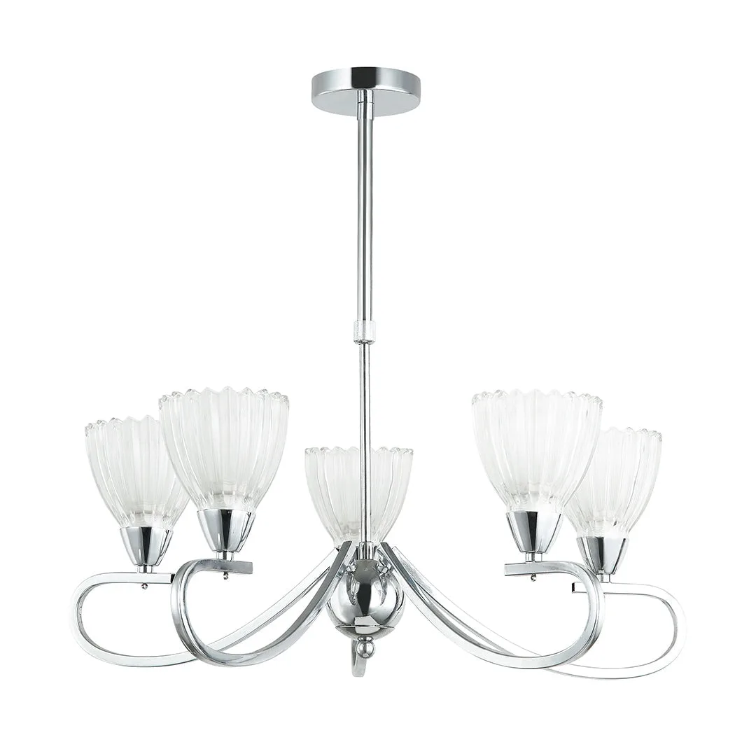 Tronic Elegant Silver 5-Light Frosted Glass Pendant