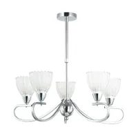 Tronic Elegant Silver 5-Light Frosted Glass Pendant