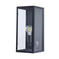 Tronic Classic Black Outdoor Wall Light - Glass Panel Design