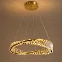 Tronic Luxury Crystal Ring Pendant Light - Gold LED Chandelier