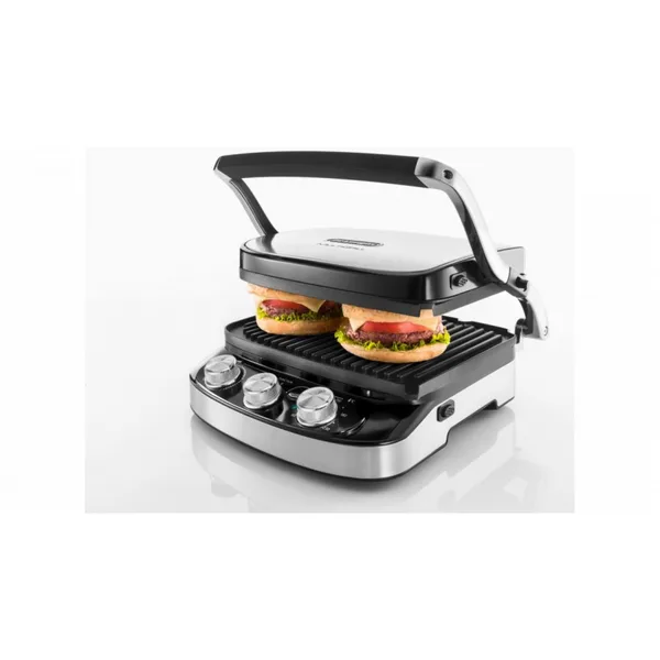 Delonghi Contact Grill 1500W, Adjustable Temperature, Cool Touch Handle, 3 Grill Positions CGH912