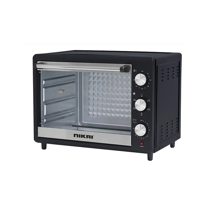 Nikai Oven Electric 40l with Rosting Function 3 Knobs Control 1500w NT40RZ 60 Mins Timer Stainless Steel Heating Elements Inner Light Single Glass Panel