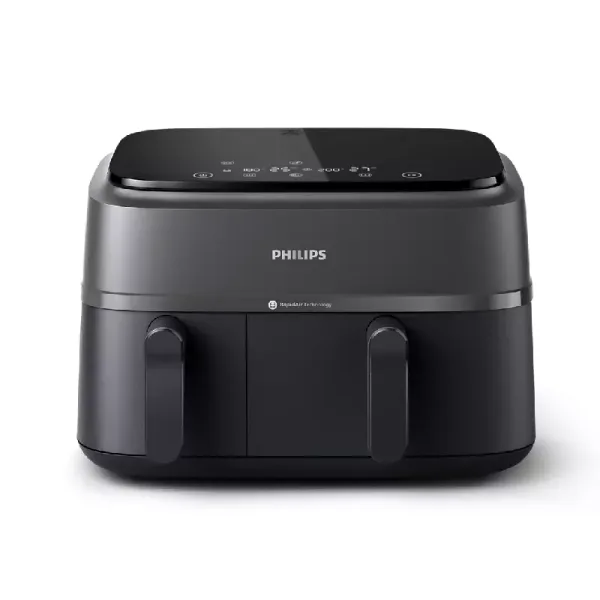Philips Dual Basket Air Fryer 9L 2750W with LED Display, 8 Presets, Rapid Airflow Design NA350/00