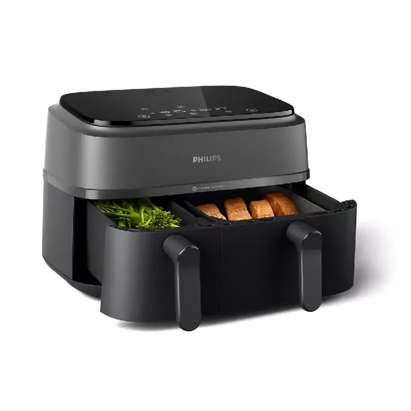 Philips Dual Basket Air Fryer 9L 2750W with LED Display, 8 Presets, Rapid Airflow Design NA350/00