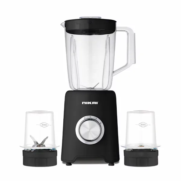 Nikai Blender 1.5l with Dry Grinder 350w NB2900NA1 3 Plastic Jars Unbreakable Jar Stainless Steel Blades 2 Speed With Pulse