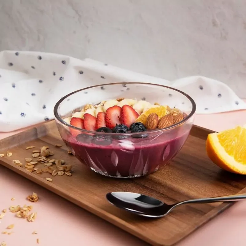 Ocean Reya Glass Bowl 5" � Elegant Clear Glass Serving Bowl for Desserts, Fruits & Salads 1P03420
