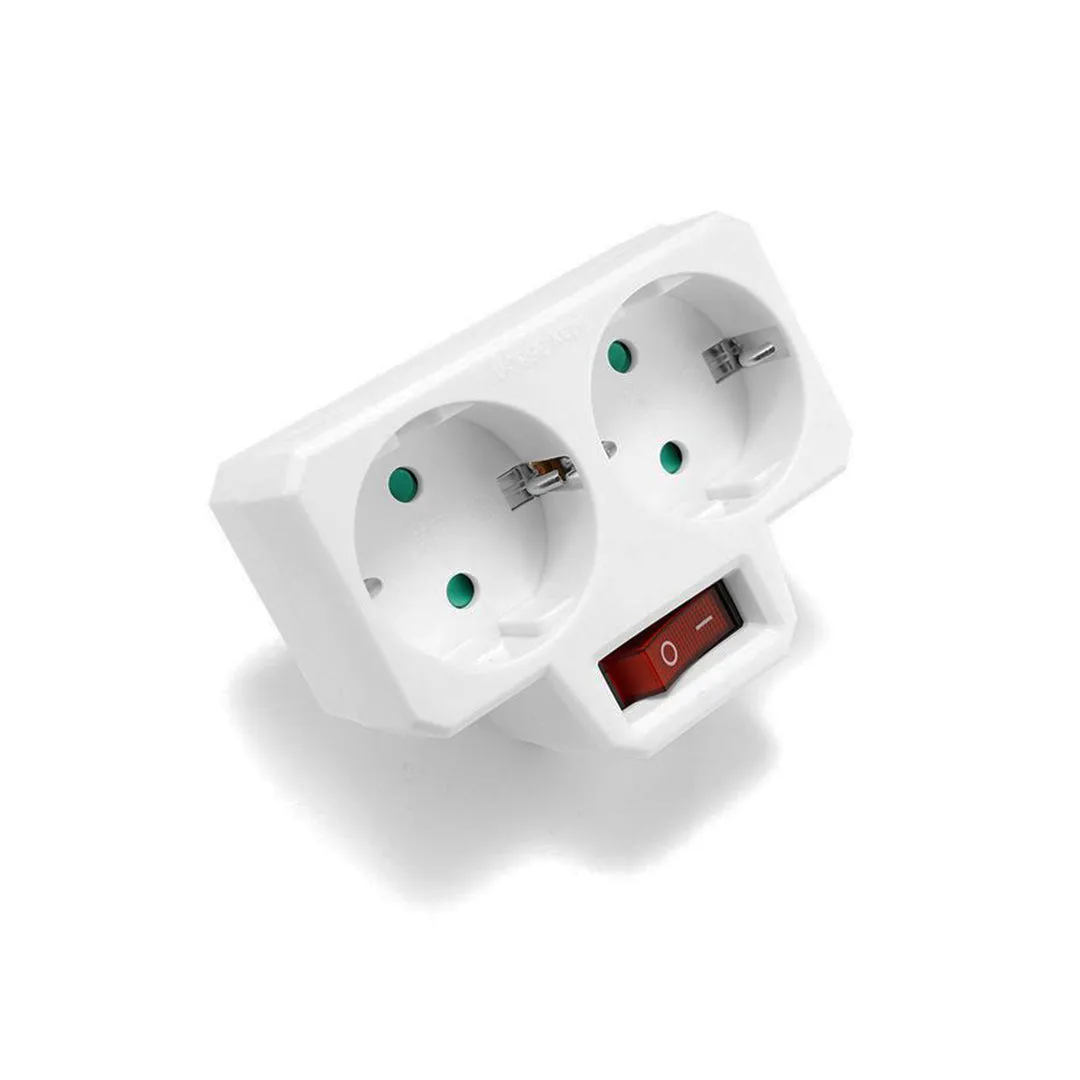 Tronic Power Strip With Switch 1-2 WAY EU Plug 2 Pin