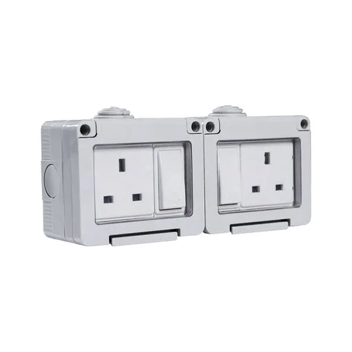 Tronic IP55 Outdoor Double Switch Socket - 13A, 2 Gang
