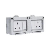 Tronic IP55 Outdoor Double Switch Socket - 13A, 2 Gang