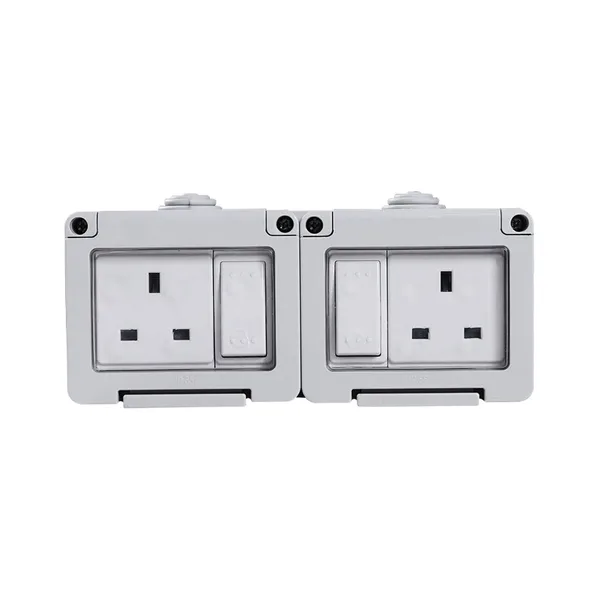 Tronic IP55 Outdoor Double Switch Socket - 13A, 2 Gang
