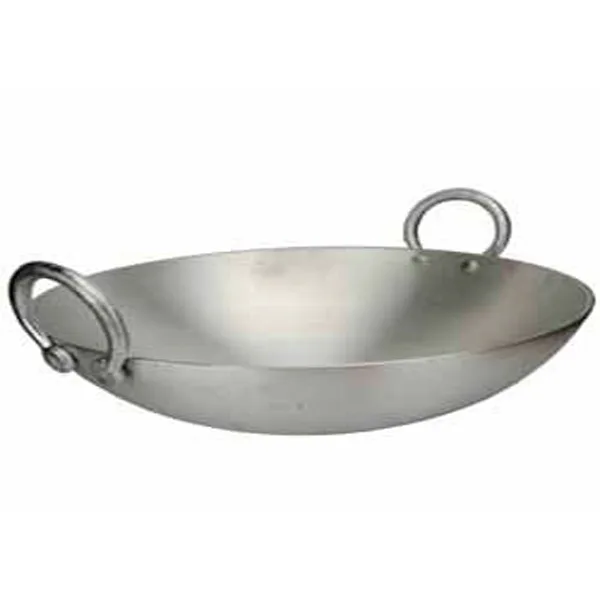 Nadstar Aluminium Karai 19 Inches No10 Heavy Base Aluminum Kadai Deep Frying Kadai with Handle for Kitchen
