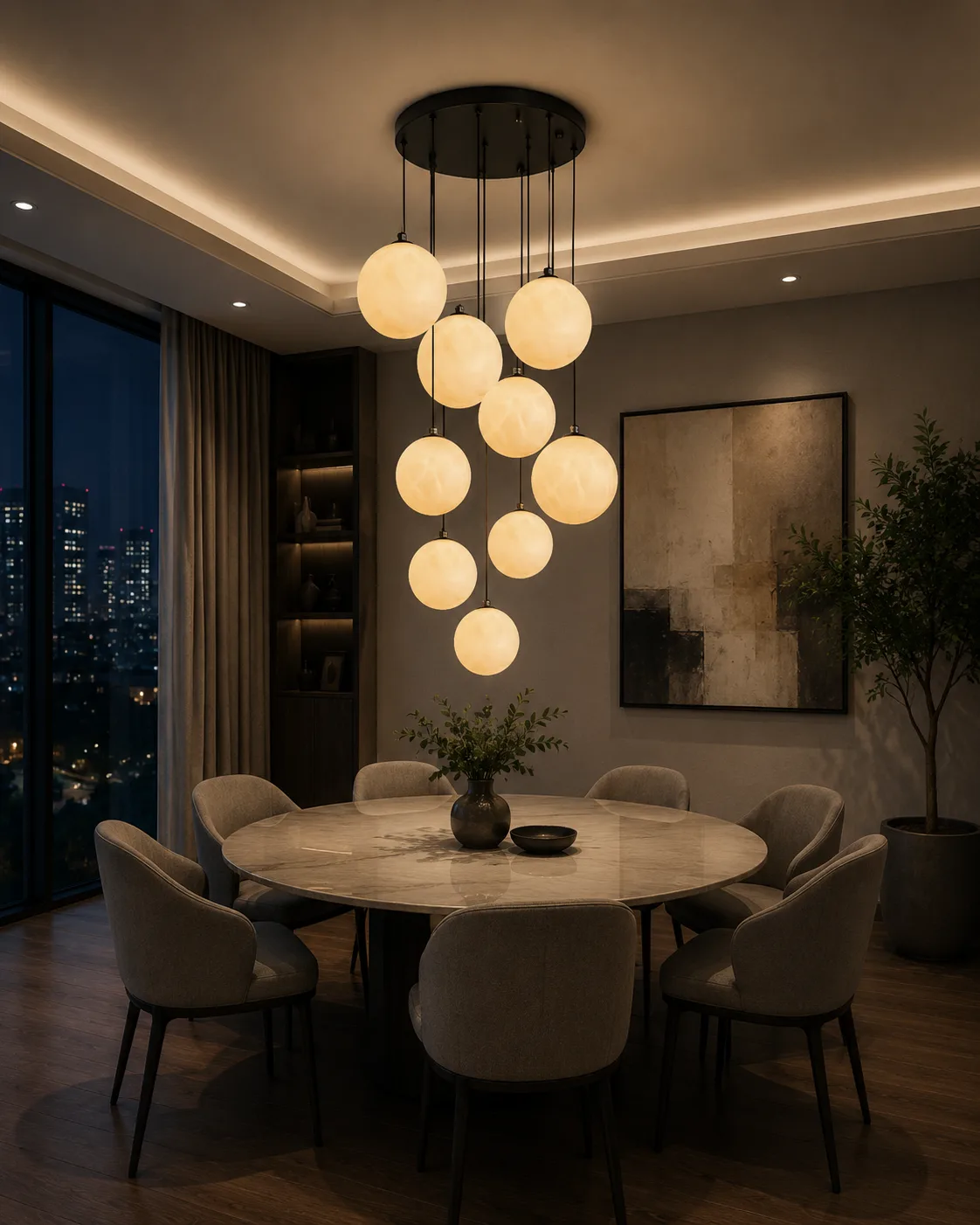 Tronic Luxury 9-Light Cascade Globe Chandelier