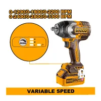 Ingco Cordless Impact Wrench 20V with Brushless Motor, Integrated LED Work Light, Battery & Charger CIWLI2085