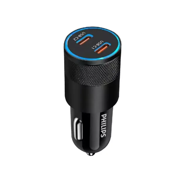 Philips Dual Port USB-C Car Charger 60W with Fast Charging DLP5521C/00