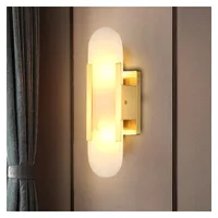 Tronic Luxury Marble Wall Lamp with Gold Frame