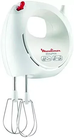 Moulinex Easymax Hand Mixer 200W 5 Speeds 2 Attachments White HM250127