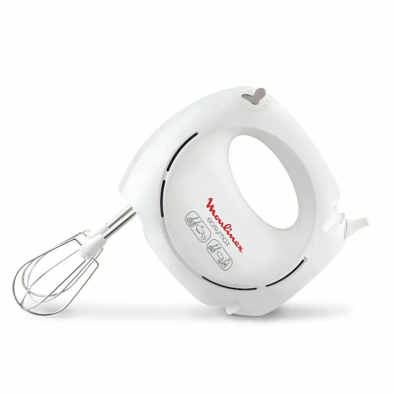 Moulinex Easymax Hand Mixer 200W 5 Speeds 2 Attachments White HM250127