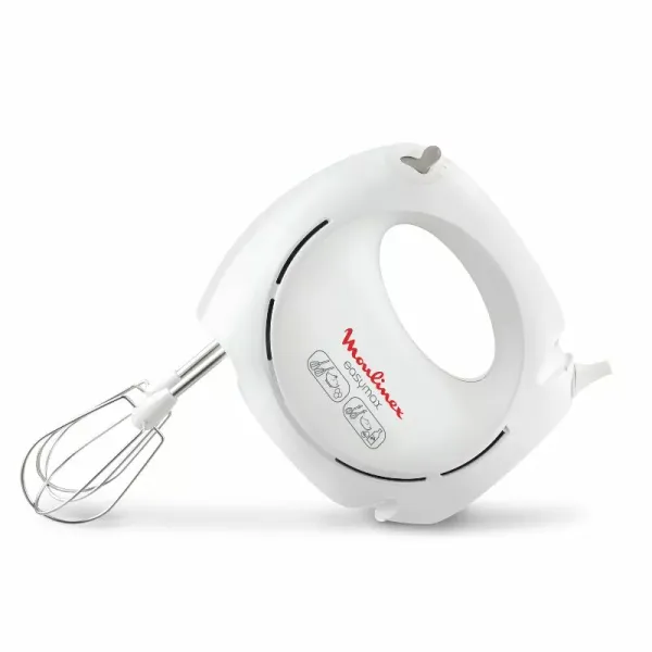 Moulinex Easymax Hand Mixer 200W 5 Speeds 2 Attachments White HM250127