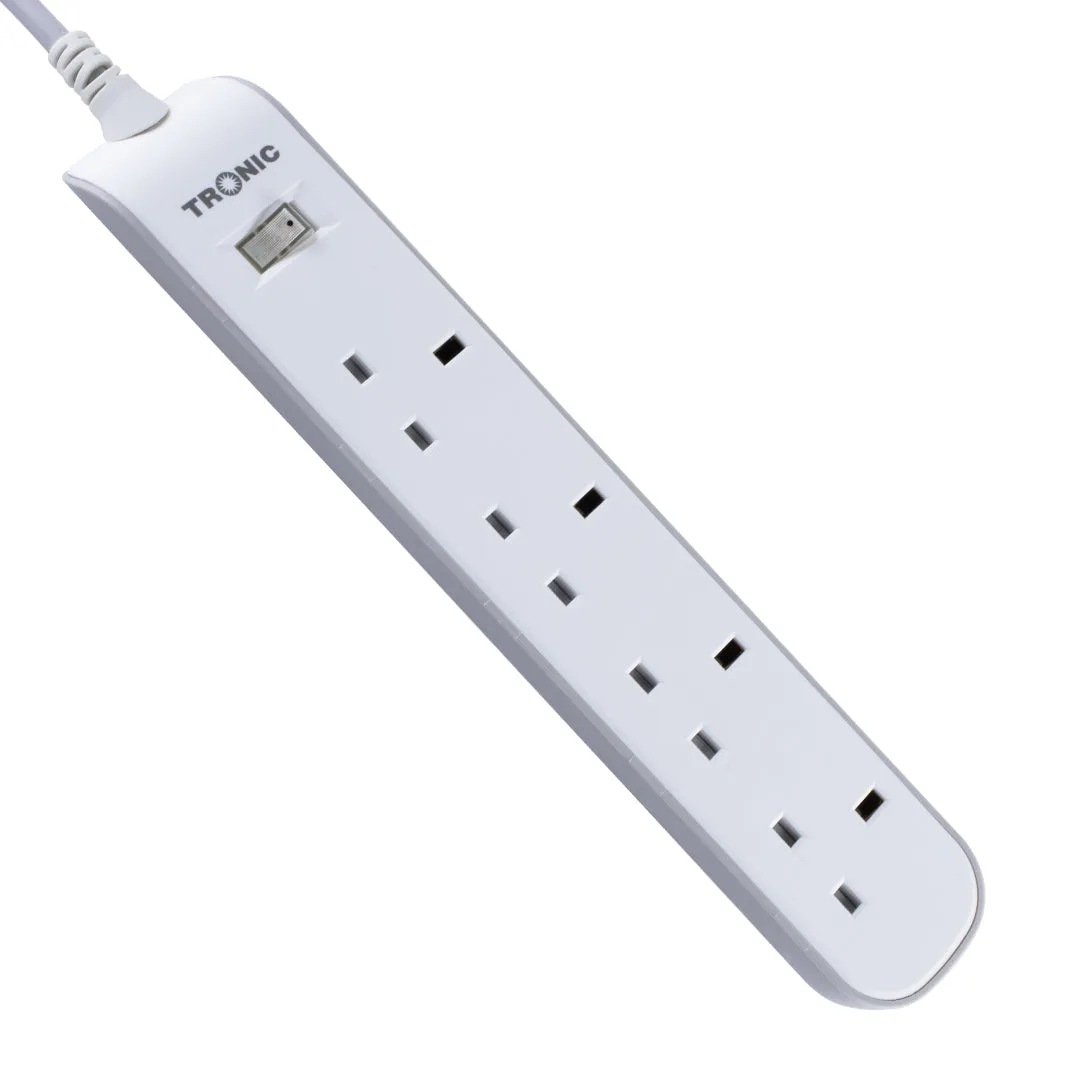 Tronic 4-Way Extension Socket with Neon & Safety Shutters