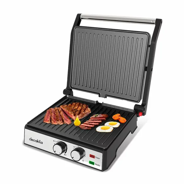 Decakila Contact Grill 4 Slice Adjustable Temperature Cool Touch Handle 2000w Keec079m nonstick coating with timing function overheat protection adjustable toaster size