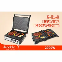 Decakila Contact Grill 4 Slice Adjustable Temperature Cool Touch Handle 2000w Keec079m nonstick coating with timing function overheat protection adjustable toaster size