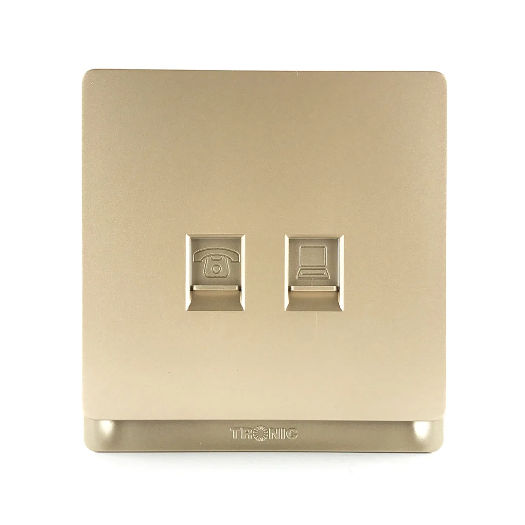 Tronic Gold Telephone + PC Socket (Cat 6)