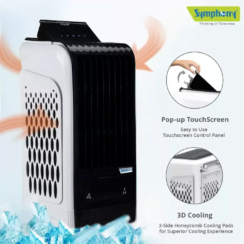 Symphony Tower Air Cooler 40L with Magnetic Full Function Remote DIET 3D 40i