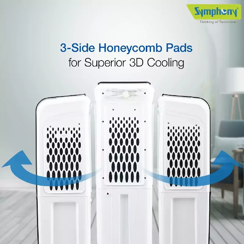 Symphony Tower Air Cooler 40L with Magnetic Full Function Remote DIET 3D 40i