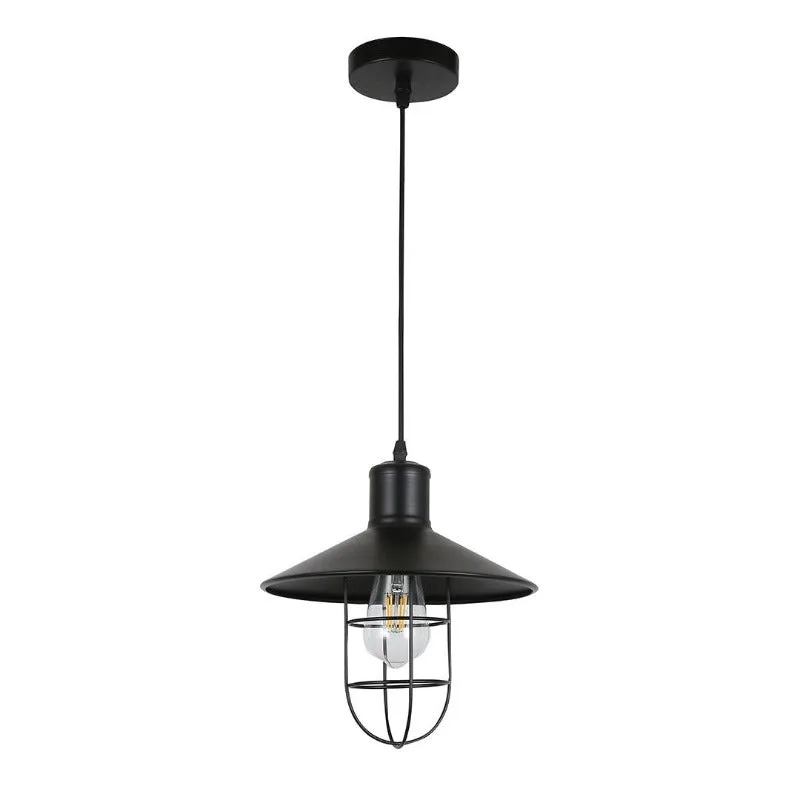 Tronic Black Vintage Pendant Glass Cage Light
